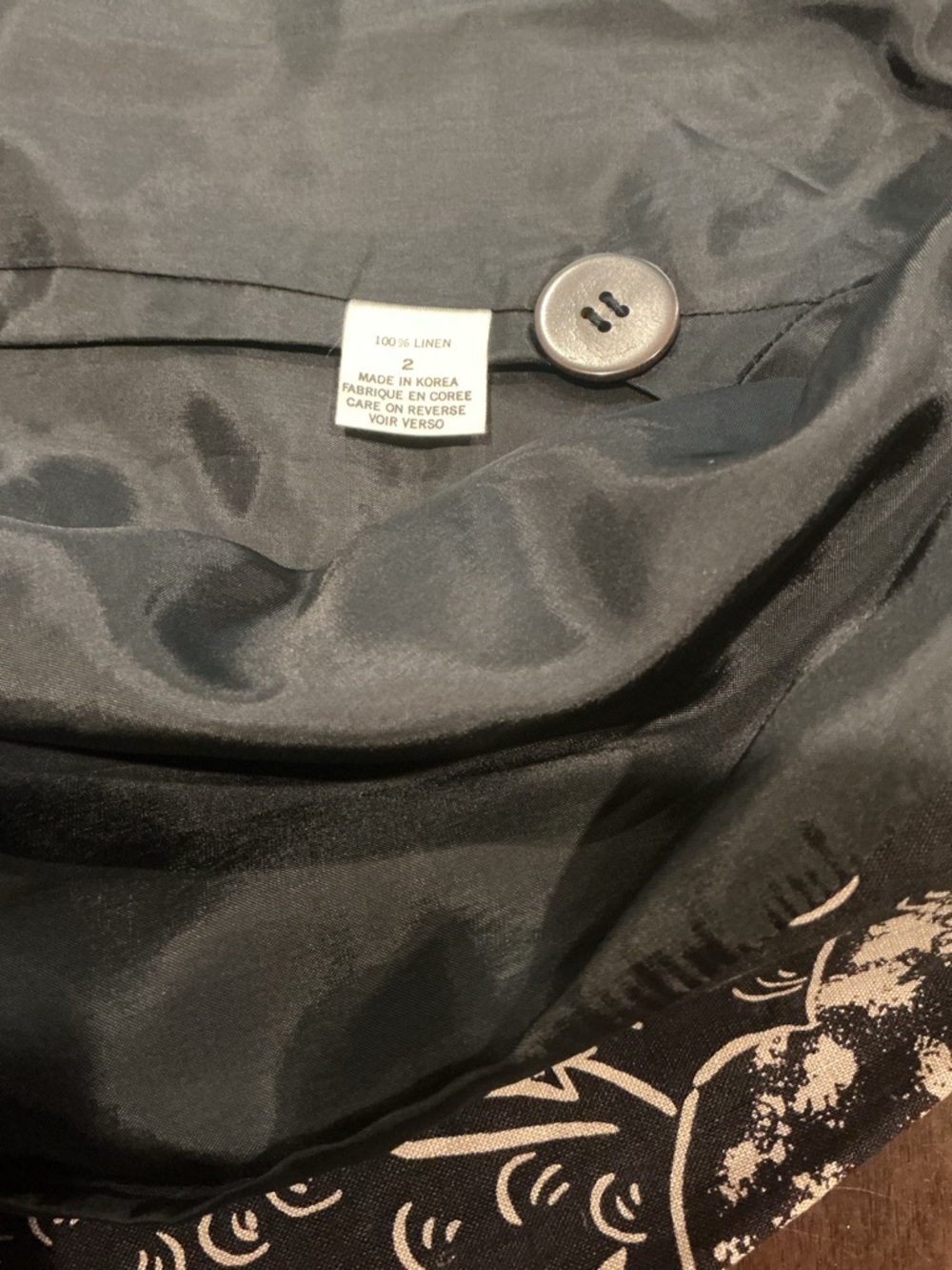 Tahari Black Beige Floral Blazer Women’s Size 2 Linen Lightweight Chic Jacket - Picture 8 of 8